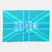 青鮮やかアクア保Calm Your Text Union Jack キッチンタオル (横)