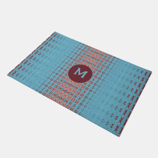 青鮮やか南西部の審美幾何学 ドアマット (アングル)