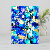 青鮮やか抽象芸術アートをフォイル 箔シーズンカード (立ち正面)
