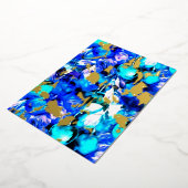 青鮮やか抽象芸術アートをフォイル 箔シーズンカード (回転した状態)