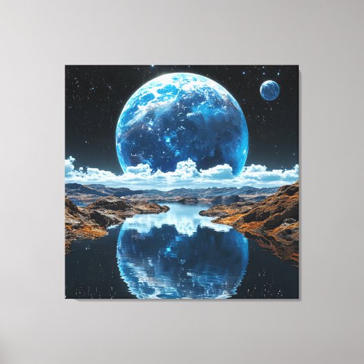 青鮮やか月 キャンバスプリント (正面)