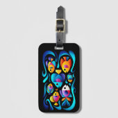 青鮮やか波の熱帯魚 ラゲッジタグ (正面縦)