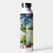 青鮮やか熱帯ビーチ ウォーターボトル (左面)