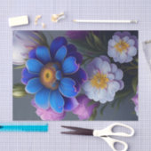 青鮮やか紫ファンタジー園花 薄葉紙 (クラフト)