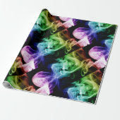 青鮮やか紫抽象芸術煙パターン ラッピングペーパー (アンロールド)
