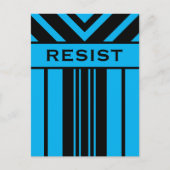 青鮮やか色と黒のストライプと山形 ポストカード (正面)