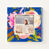 青鮮やか色のフローラと紙吹雪写真 ノートブック (裏面)