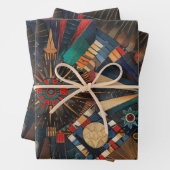 青鮮やか色の「古代の先住民の歴史物語」ラップ ラッピングペーパーシート (インサイチュ)