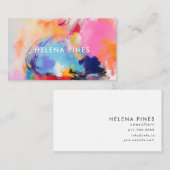 青鮮やか色オレンモダンジ抽象芸術絵画 名刺 (正面/裏面)