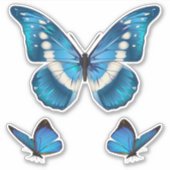 青鮮やか蝶自然-インスパイアデカール シール (正面)