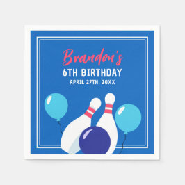 青鮮やか赤ボーリング第6誕生日 スタンダードカクテルナプキン