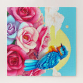 青鮮やか鳥 ジグソーパズル (横)