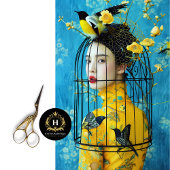 青鮮やか黄フローラバードケージハットデコップページ 薄葉紙