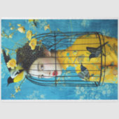 青鮮やか黄フローラバードケージハットデコップページ 薄葉紙 (正面)