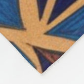 青鮮やか、緑、赤の幾何学的パターン フリースブランケット (角)