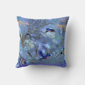 青鳥の魅惑を受けた枕 クッション (裏面)