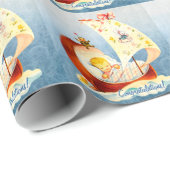 青黄ヴィンテージベビーシャワーラッピング紙 ラッピングペーパー (ロールコーナー)