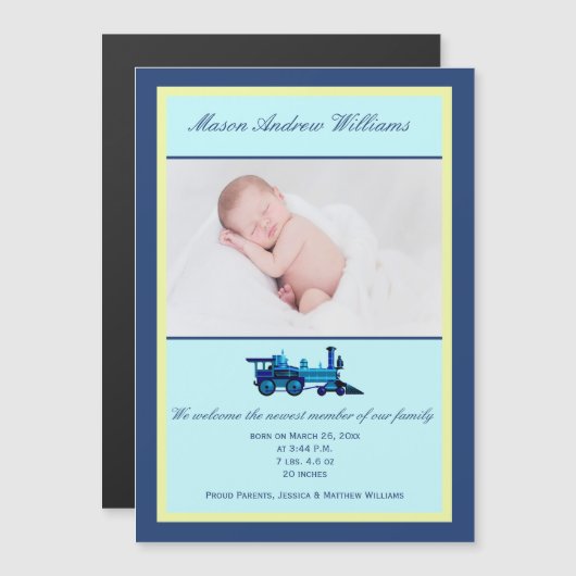 青黄列車 |写真の誕生のお知らせ (正面/裏面)