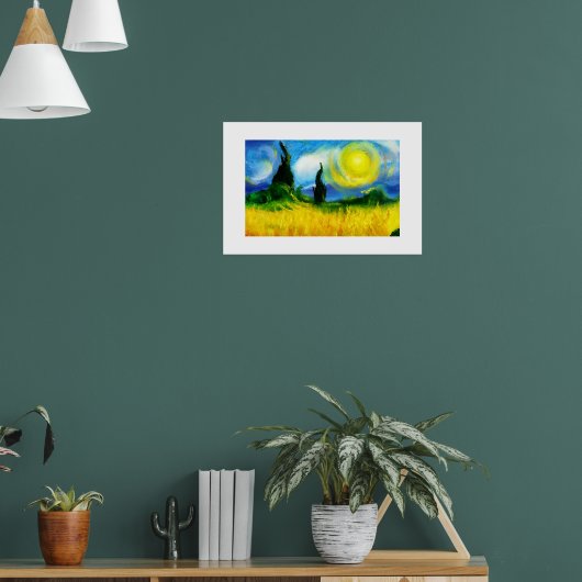 青黄抽象画 ポスター (リビング1)