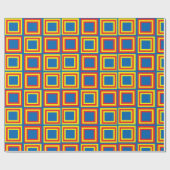 青黄色と赤の四角形のパターン ラッピングペーパー (フラット)