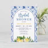 青黄色のアーチのレモン ブライダルシャワー 招待状 (スタンド正面)