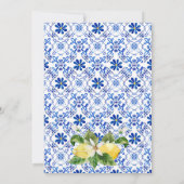 青黄色のアーチのレモン ブライダルシャワー 招待状 (裏面)