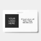 青黄色のスタッフ従業員名写真ID バッジ (裏面)