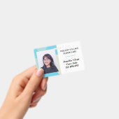 青黄色のスタッフ従業員名写真ID バッジ (手持ち)