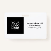 青黄色のスタッフ従業員名写真ID バッジ (裏面)