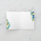 青黄色のレモンと花の水彩画 ブライダルシャワー サンキューカード (内部)