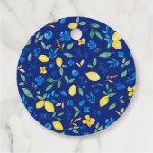 青黄色のレモンと花の水彩画 ブライダルシャワー フェイバータグ (裏面)