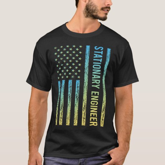 青黄色の固定設備エンジニア Tシャツ (正面)
