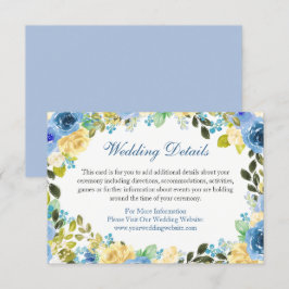 青黄色の花柄の結婚式詳細案内カード 招待状