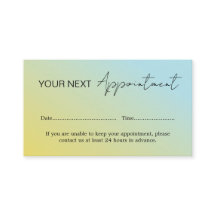 青黄色グラデーションの予約カード