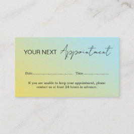 青黄色グラデーションの予約カード 名刺