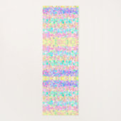 青黄色ピンクグリーンパステルモザイクパターン ヨガマット (裏面)