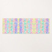 青黄色ピンクグリーンパステルモザイクパターン ヨガマット (正面(横))