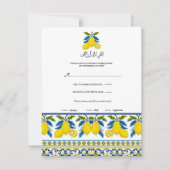 青黄色レモン水彩 メディテレーニア 返信 招待状 (正面)