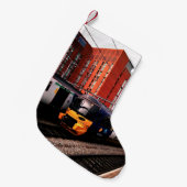 青黄色列車 スモールクリスマスストッキング (正面 (吊り時))