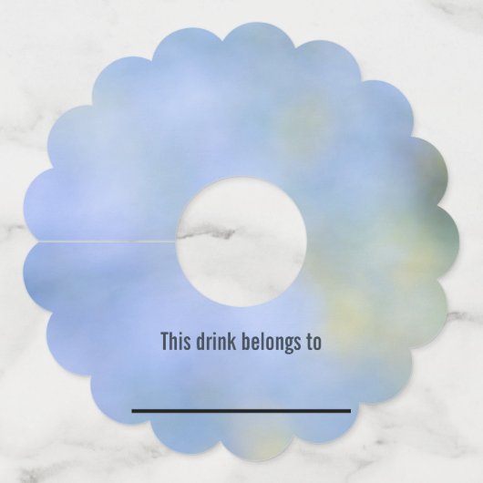 青黄色抽象パロバーデン ネームテンプレート ワイングラスタグ (正面)