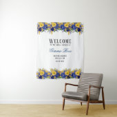 青黄色水彩牡丹 ブライダルシャワーのお出迎え タペストリー (インサイチュ)