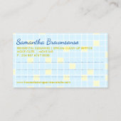 青黄色 清潔 掃除 メイド ハウスキーピング 名刺 (裏面)