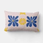 青黄花抽象芸術モダンデザイン ランバークッション (裏面)