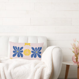 青黄花抽象芸術モダンデザイン ランバークッション