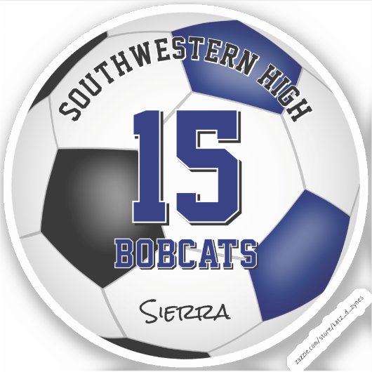 青黒のサッカーチームカラー男子女子 シール (正面)