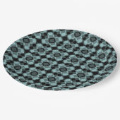 青黒チェックアーガイルパターン ペーパープレート (アングル)