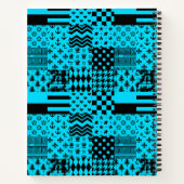 青黒混模様パッチワークデザイン ノートブック (裏面)