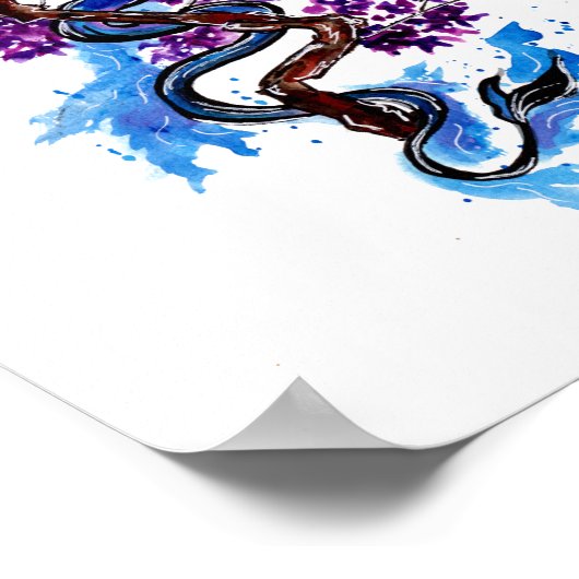 青龍と紫花 ポスター (角)