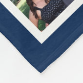 青11の写真のコラージュのモザイク正方形フレームのモノグラム フリースブランケット (角)