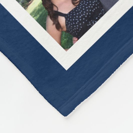 青11の写真のコラージュのモザイク正方形フレームのモノグラム フリースブランケット (角)